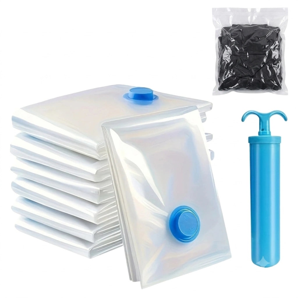 5Pcs Vacuum Seal Storage Bags With Pump