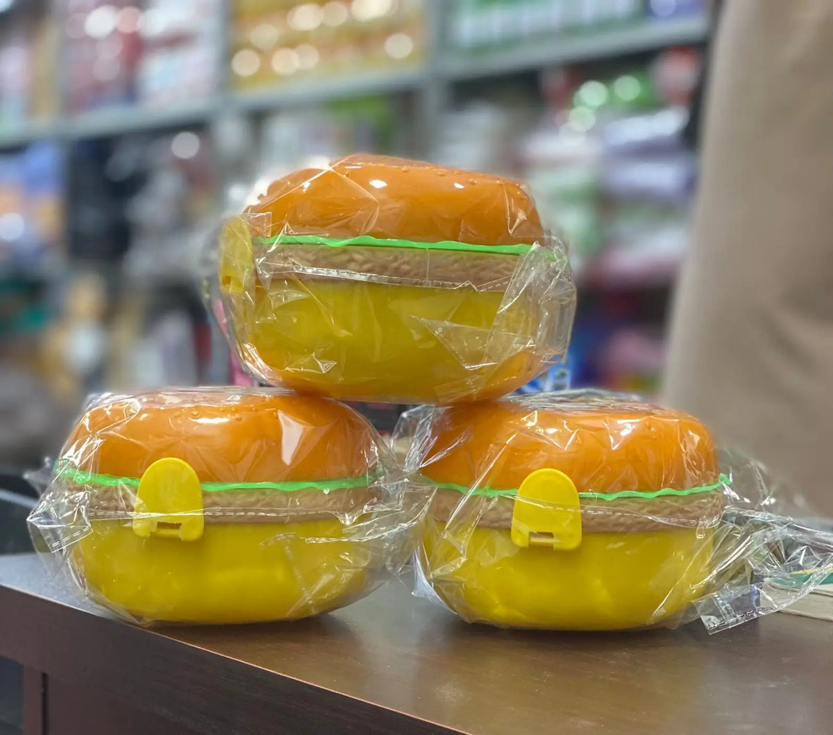 Burger-Shaped Lunch Box with Secure Side Lock | Cute Food Storage Container For Kids.