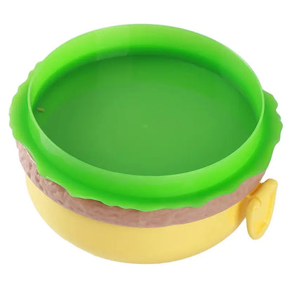 Burger-Shaped Lunch Box with Secure Side Lock | Cute Food Storage Container For Kids.