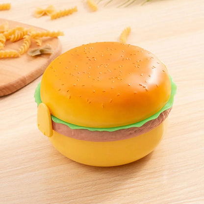 Burger-Shaped Lunch Box with Secure Side Lock | Cute Food Storage Container For Kids.