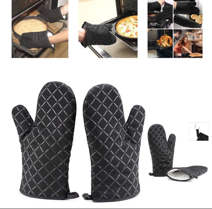 Premium Heat Resistant Oven Mitts 2Pcs Extra Long Kitchen Gloves For Baking