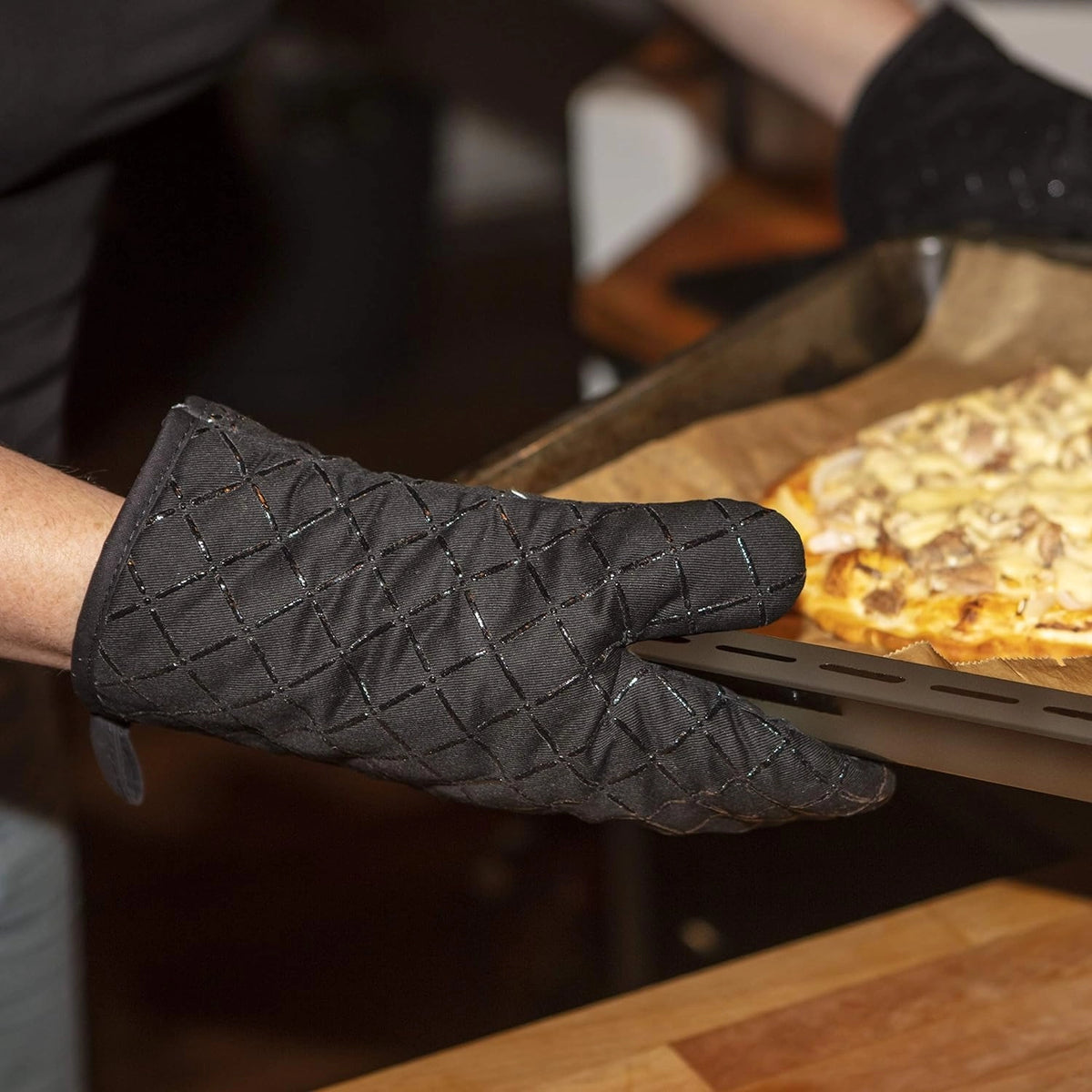 Premium Heat Resistant Oven Mitts 2Pcs Extra Long Kitchen Gloves For Baking