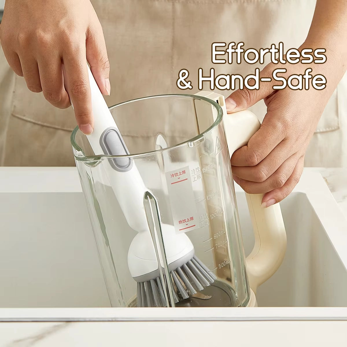 Kitchen Cleaning Adjustable Handle Brush With Soap