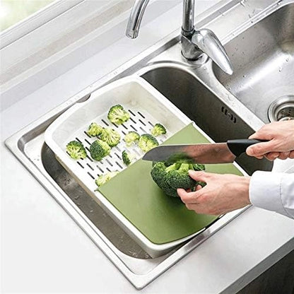 3-in-1 Kitchen Cutting Board with Drain Basket | Kitchieez