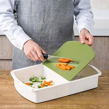 3-in-1 Kitchen Cutting Board with Drain Basket | Kitchieez