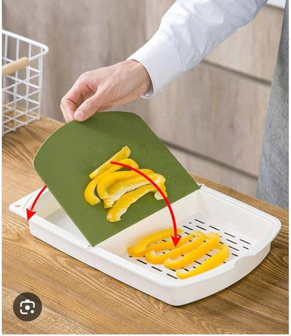3-in-1 Kitchen Cutting Board with Drain Basket | Kitchieez