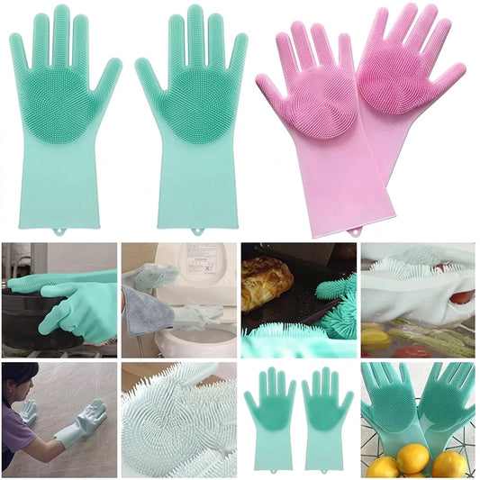Silicone Dishwashing & Cleaning Pair Gloves