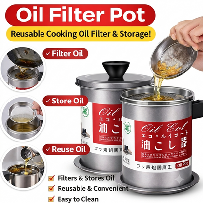 Oil Filter Pot 1.4L | Oil Strainer For Kitchen