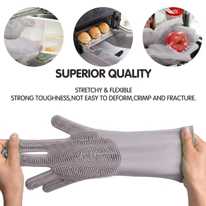 Silicone Dishwashing & Cleaning Pair Gloves