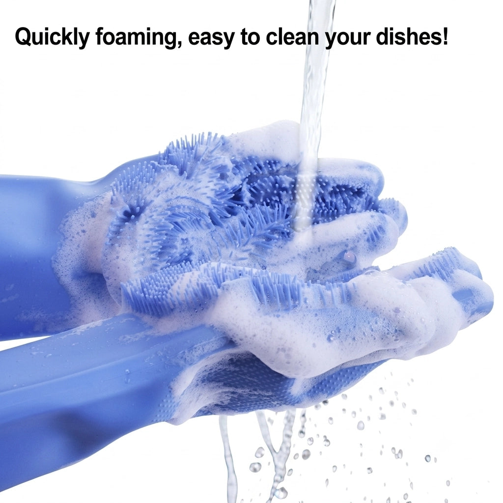 Silicone Dishwashing & Cleaning Pair Gloves