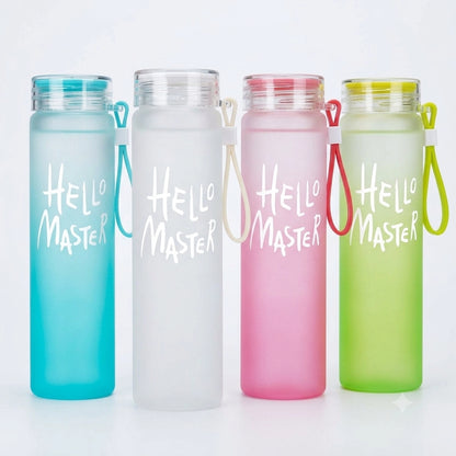 Hello Master 480ml Frosted Glass Water Bottle