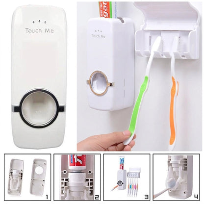 Automatic Toothpaste Dispenser With Toothbrush Holder Wall