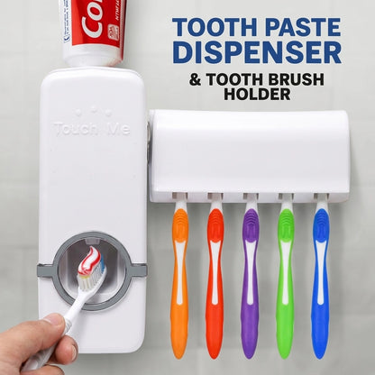 Automatic Toothpaste Dispenser With Toothbrush Holder Wall