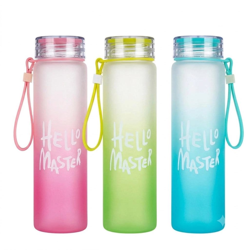 Hello Master 480ml Frosted Glass Water Bottle