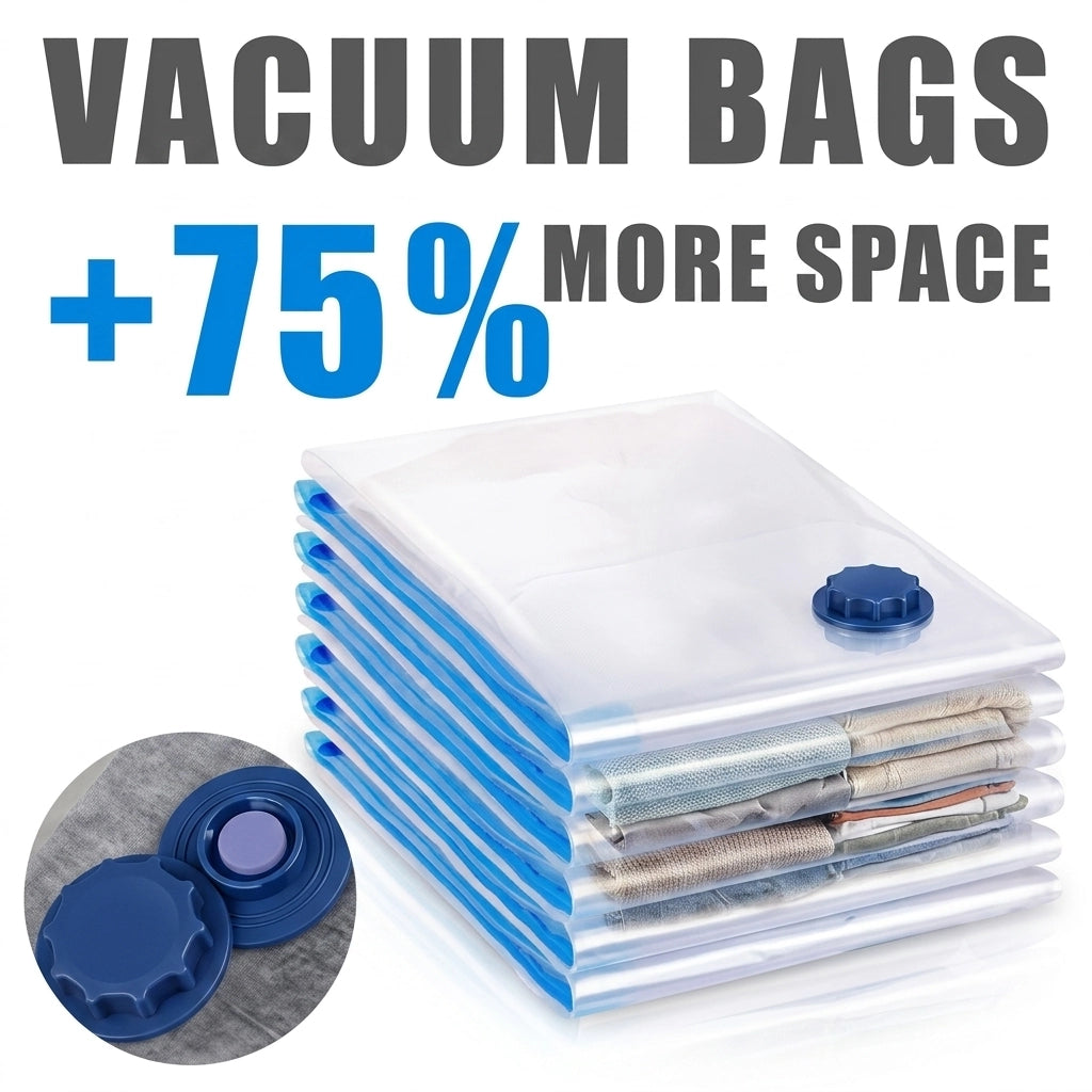 5Pcs Vacuum Seal Storage Bags With Pump