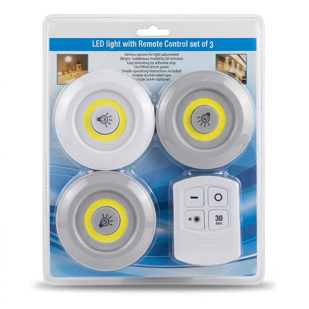 Pack Of 3 LED Remote Control Lights