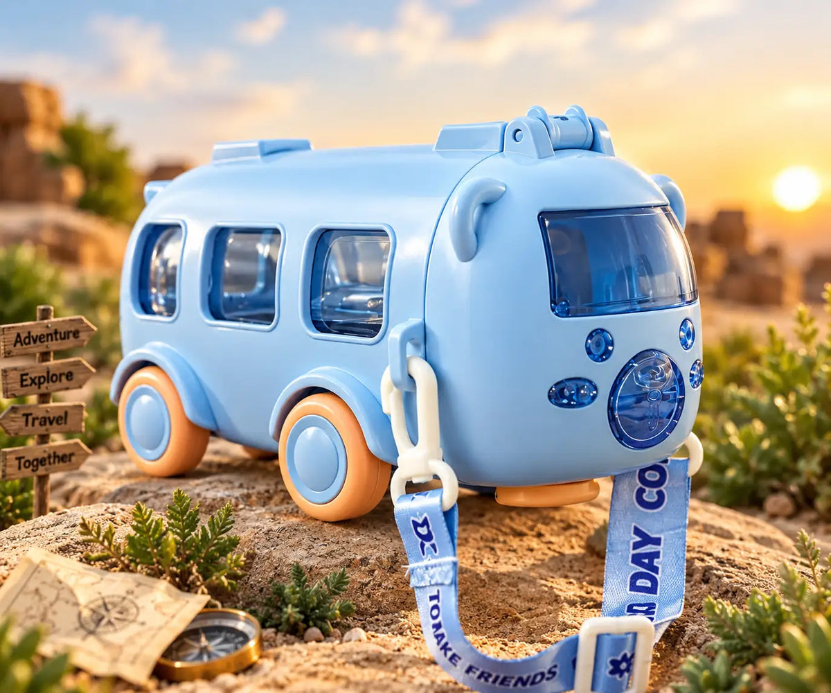 Kids Bus-Shaped Crossbody Shoulder Bag – Cute 3D Travel Backpack for Boys & Girls