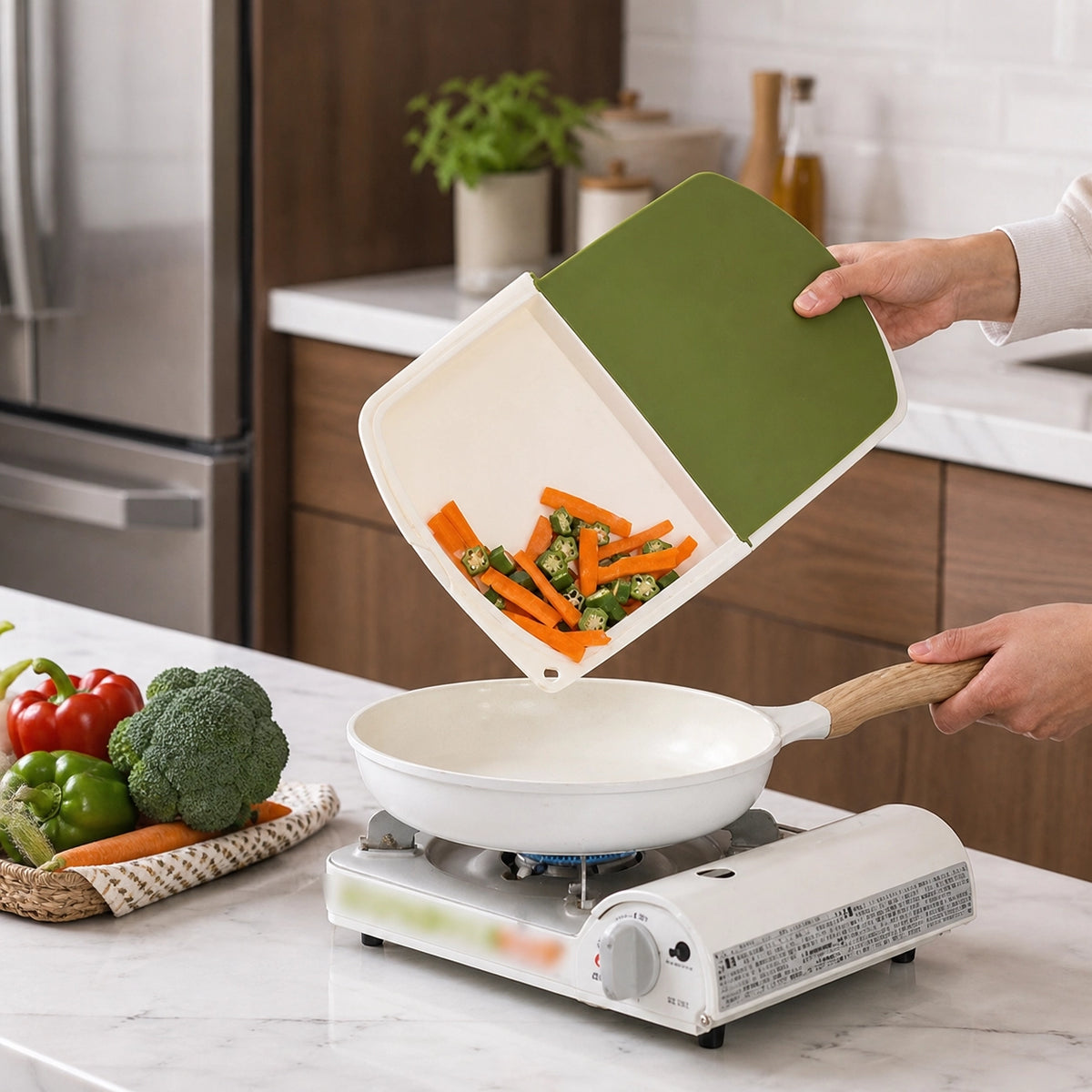 3-in-1 Kitchen Cutting Board with Drain Basket | Kitchieez